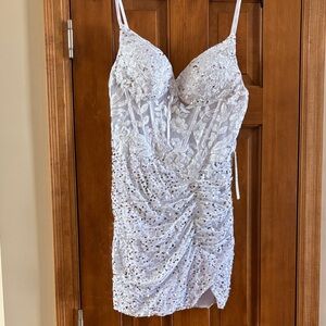 Chic White Lace Mini Dress